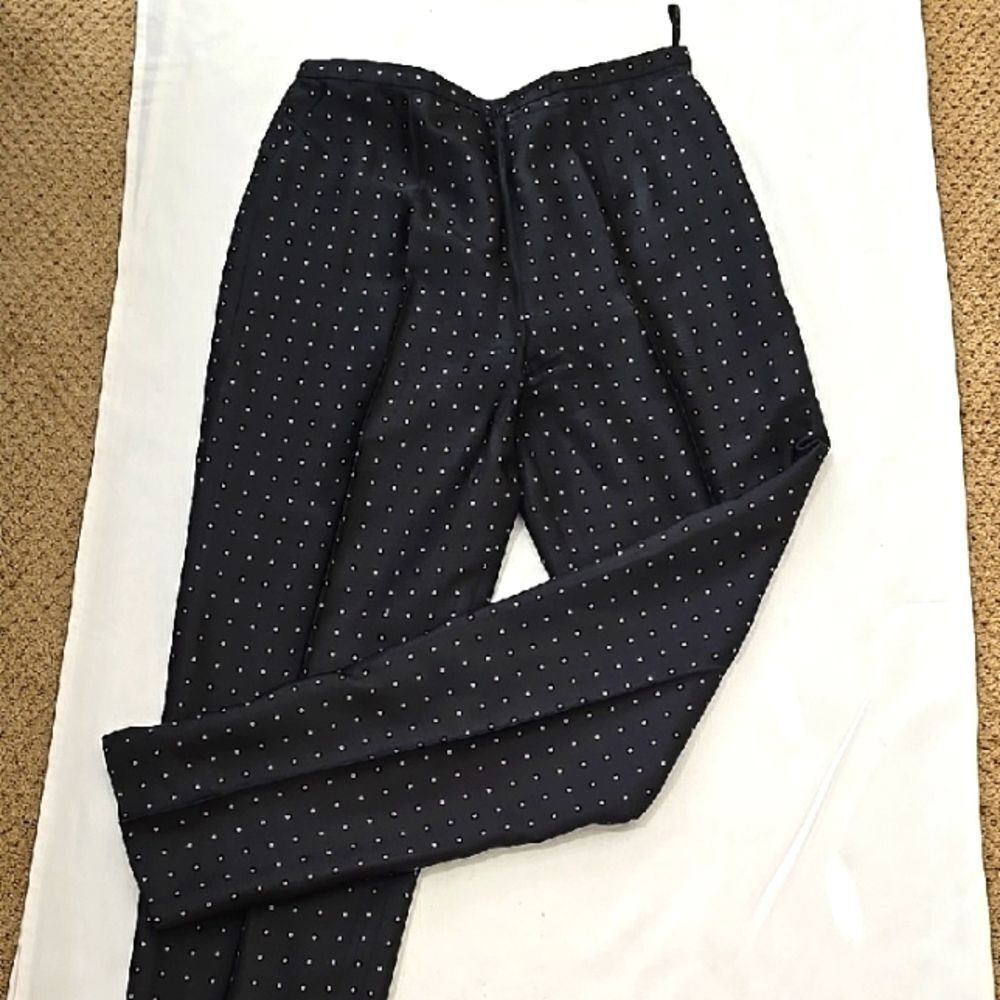 Carlisle‎  Black Polka Dot. Silk  Pants 12